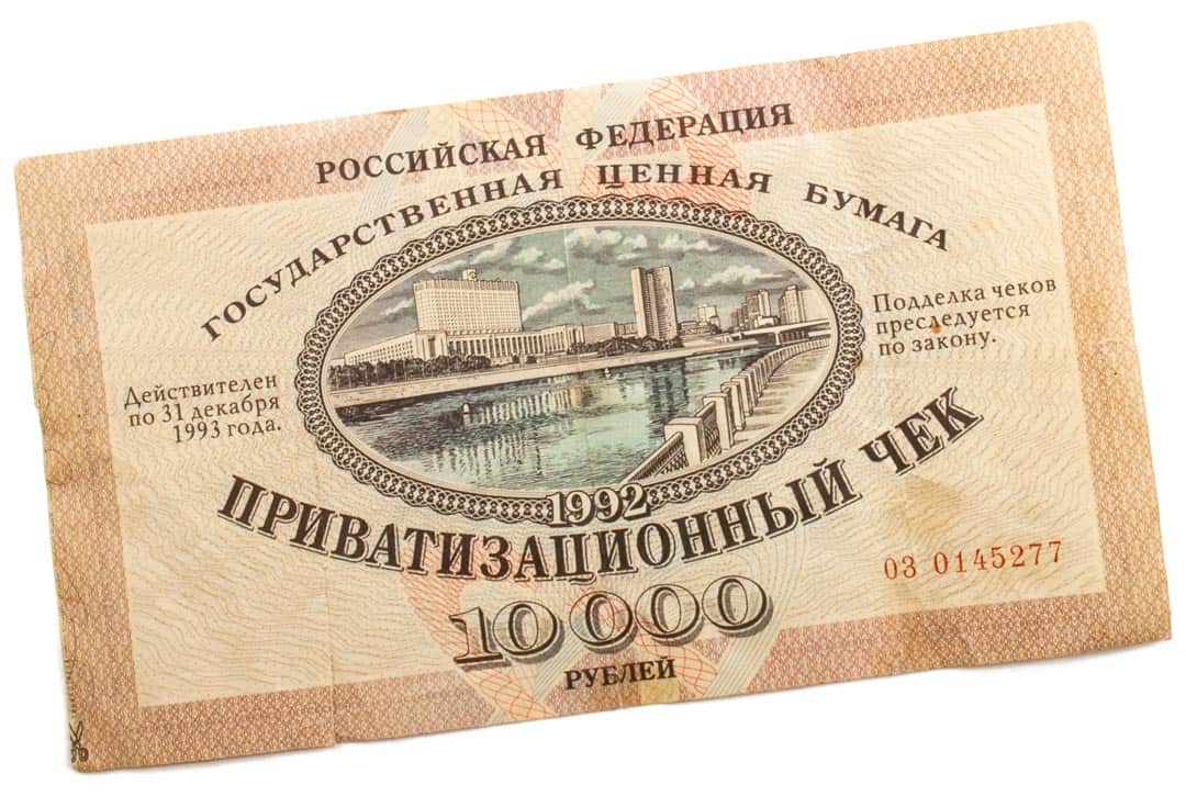 Russian vouchers for privatised stocks