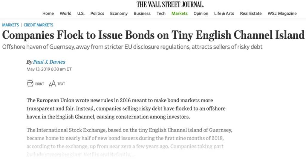 Wall Street Journal Guernsey Stock Exchange