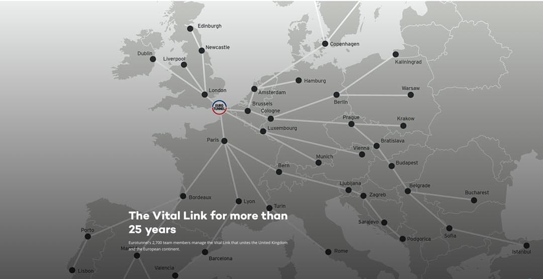 Eurotunnel map