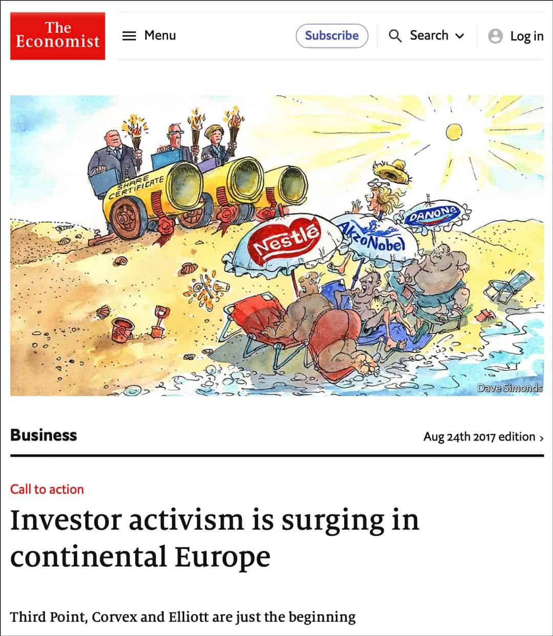 Economist - Investor activism is surging in continental Europe