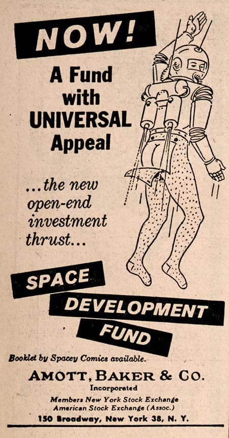 Spaceman ad in The Bawl Street Journal