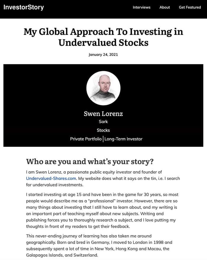 InvestorStory interview