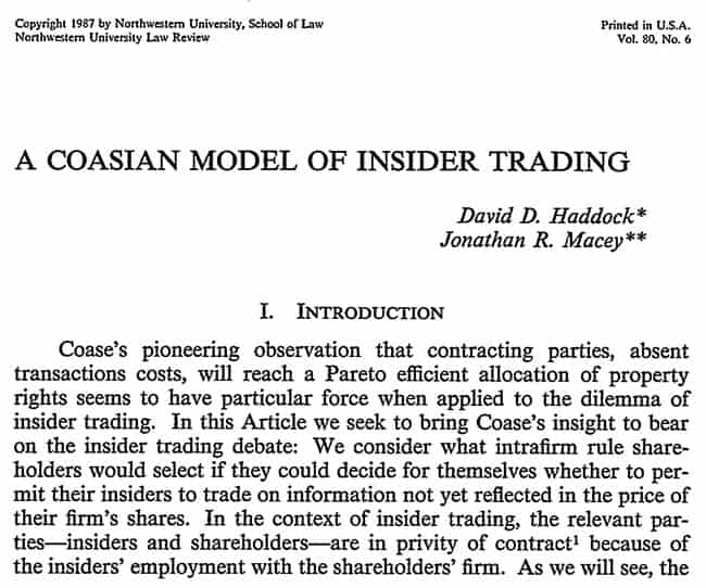 A Coasian model of insider trading