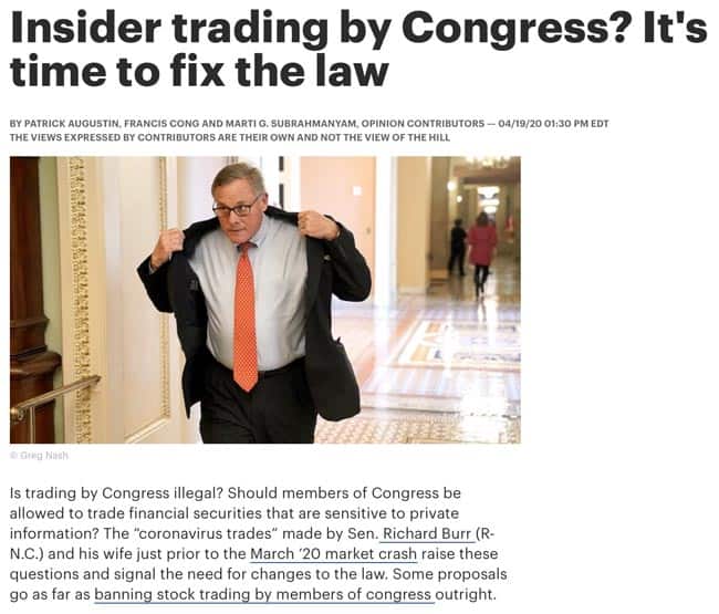 Insider trading by Congress