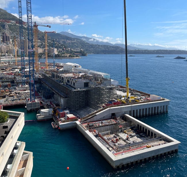 Monaco construction at sea