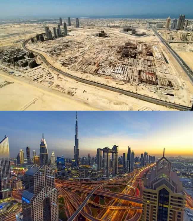 Downtown Dubai 2002 vs 2020