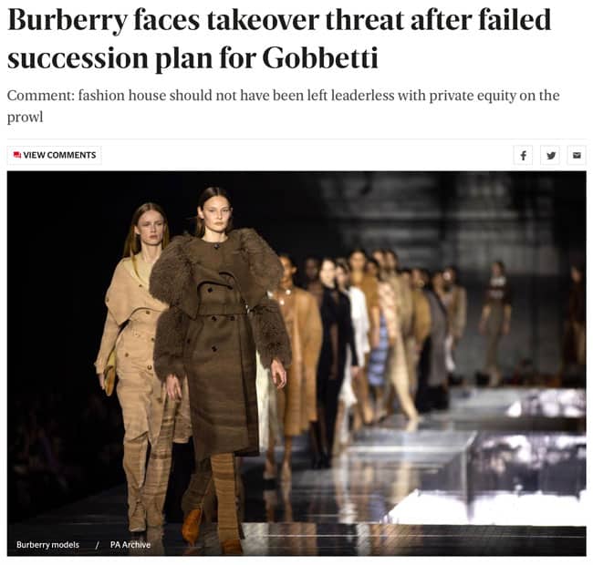 Burberry faces takeover threat