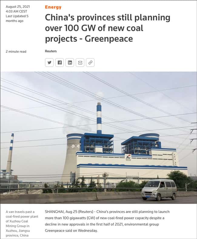 Chinas provinces still planning over 100 GW of new coal projectss