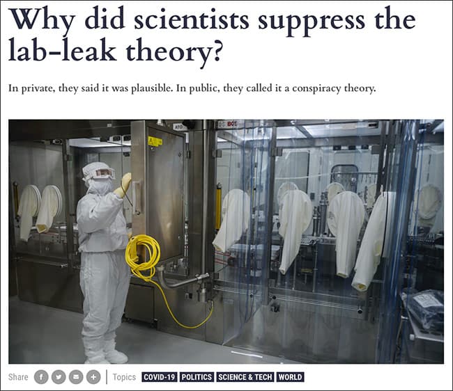 Why did scientists suppress the lab-leak theory?