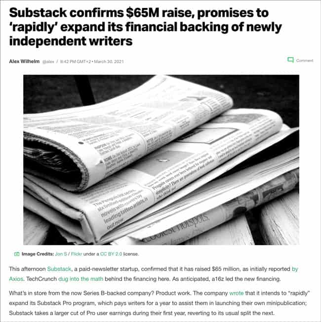 Substack confirms $65m raise