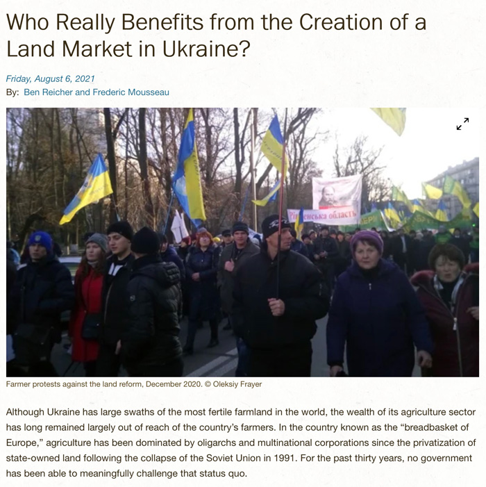 Who really benefits from the creation of a land market in Ukraine?