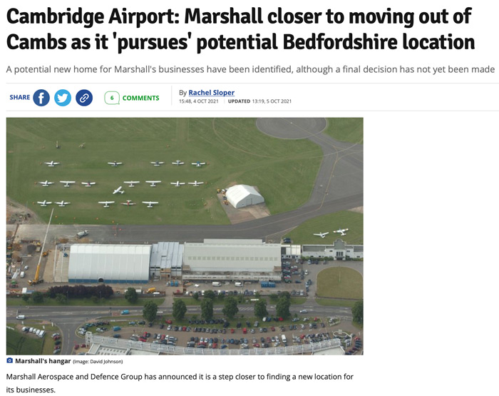 Marshall closer to moving out of Cambs