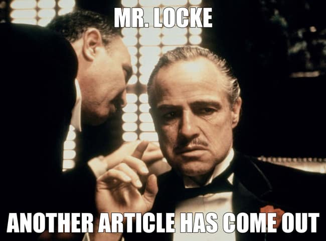 Mr. Locke - a new article has come out