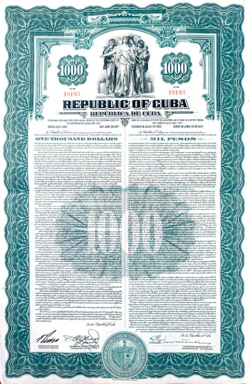 Cuba Bond of 1937