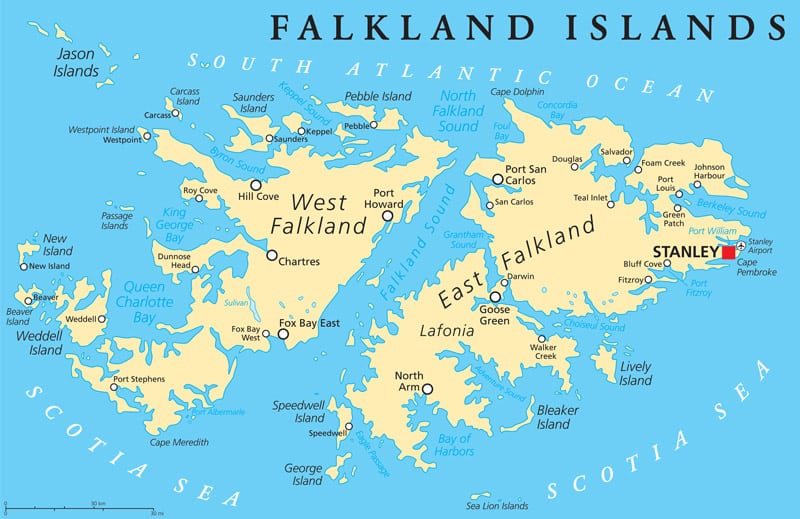 Falkland Islands map