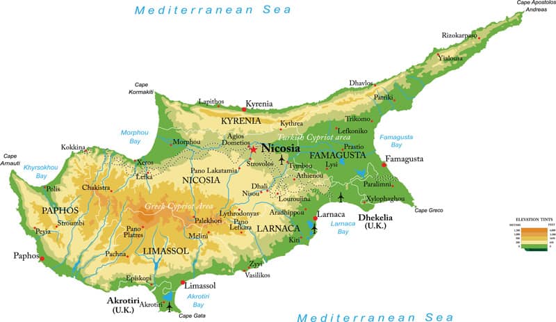 Map of Cyprus