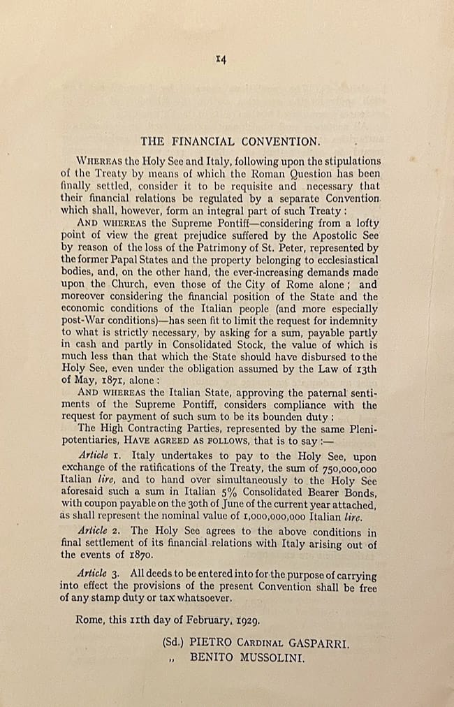 The Financial Convention of 1929