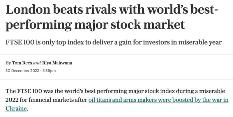 London beats rivals with world’s best-performing major stock market 