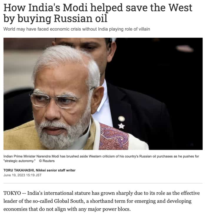 How India's Modi helped save the West by buying Russian oil