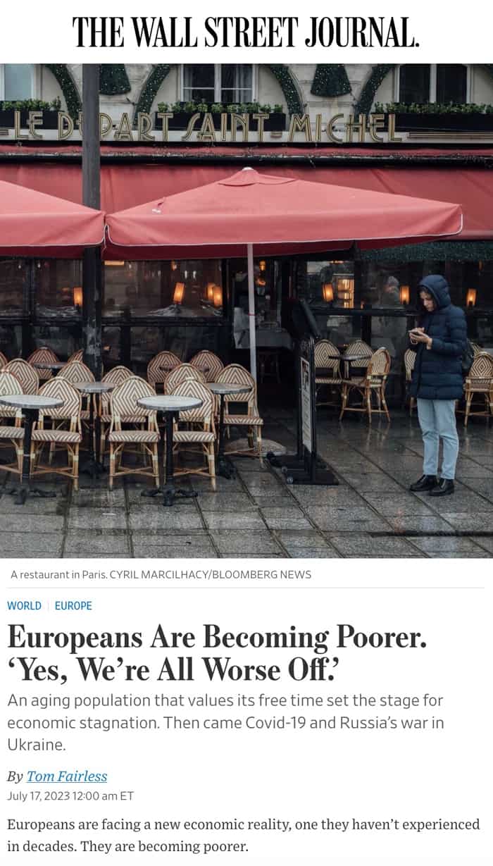 Europeans are becoming poorer