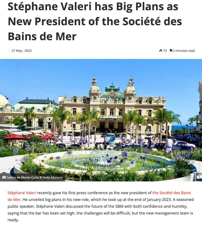 Stéphane Valeri has Big Plans as New President of the Société des Bains de Mer