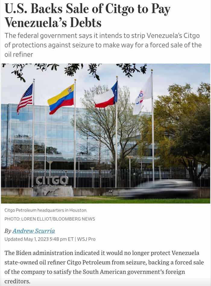 U.S. backs sale of Citgo to pay Venezuela's debts