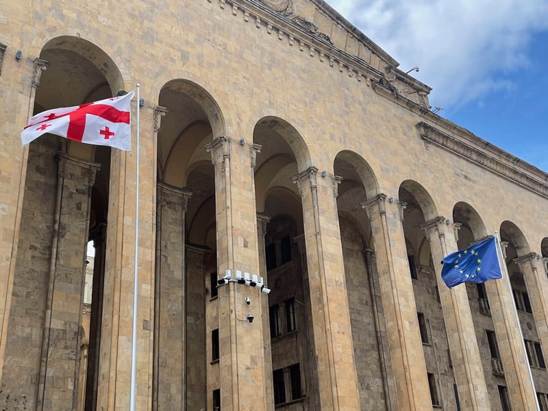 Georgia and EU flag