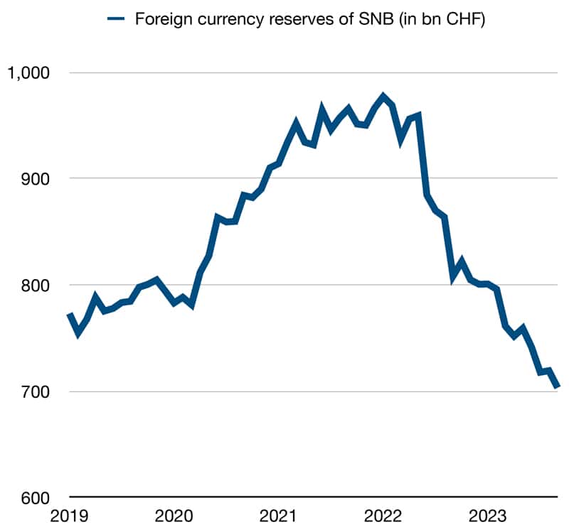 Foreign currency reserves of SNB