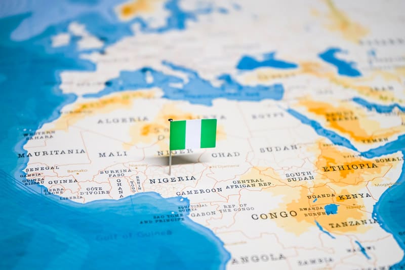Nigeria on map