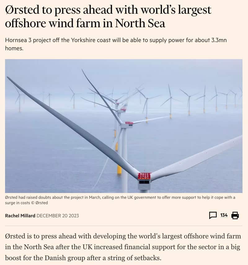 Orsted to press ahead with world's largest wind farm in North Sea