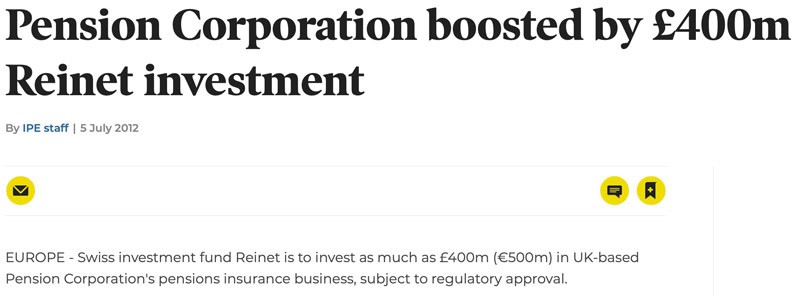 Pension Corporation boosted