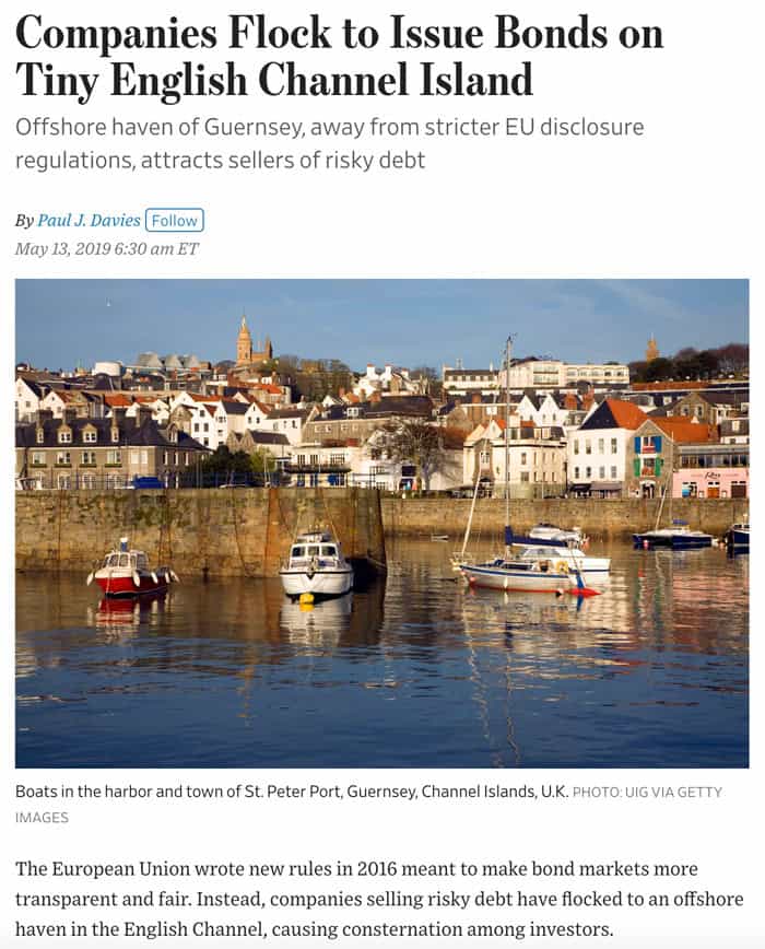 Companies flock to issue bonds on tiny English Channel Island