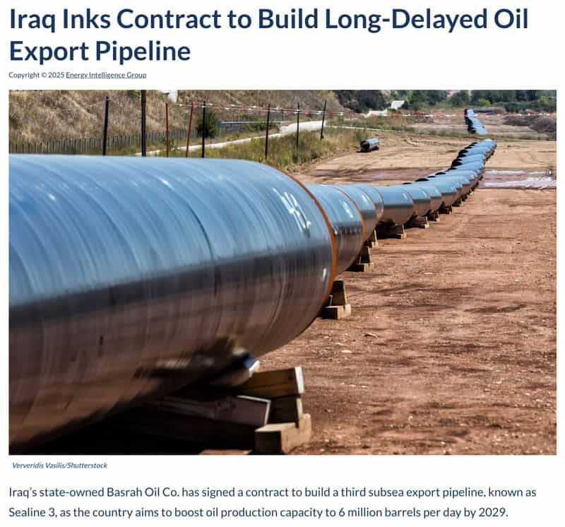 Iraq oil export pipeline