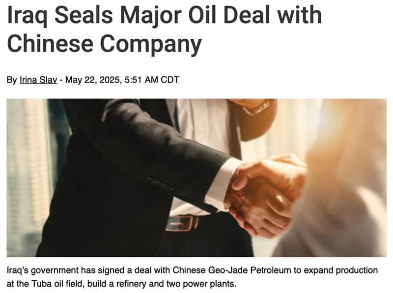 Iraq signs major oil deal with Chinese company