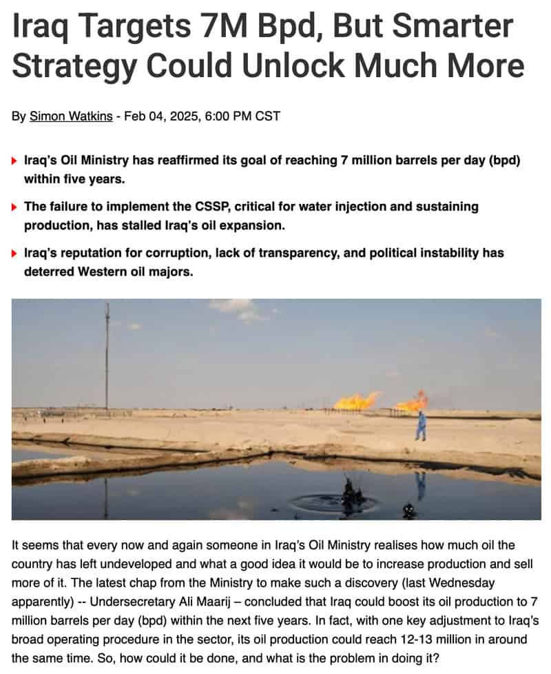 Iraq targets 7m Bpd