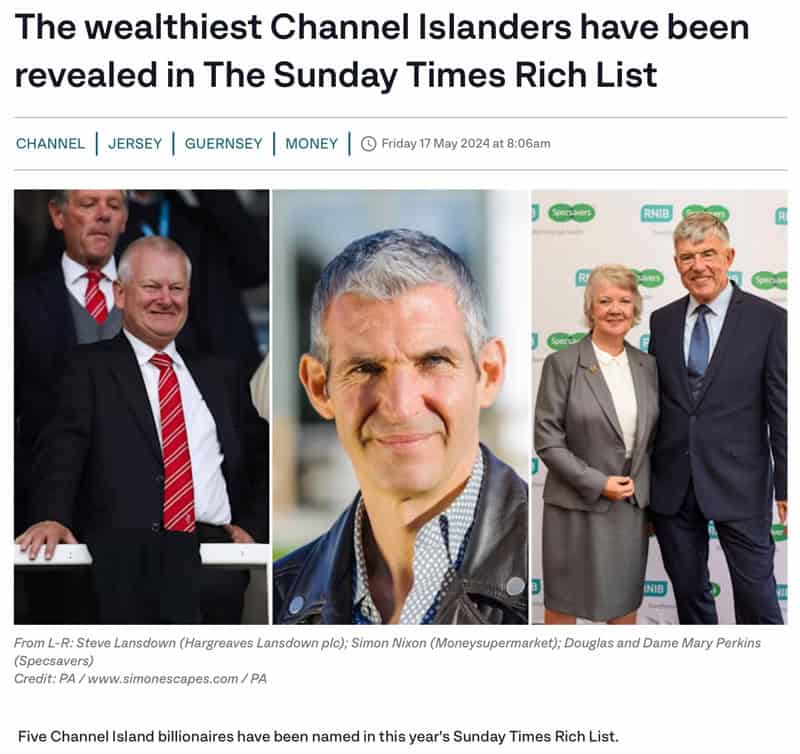 The wealthiest Channel Islanders