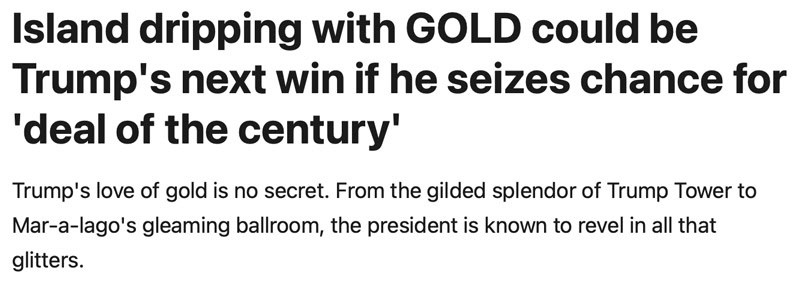 Island dripping with gold
