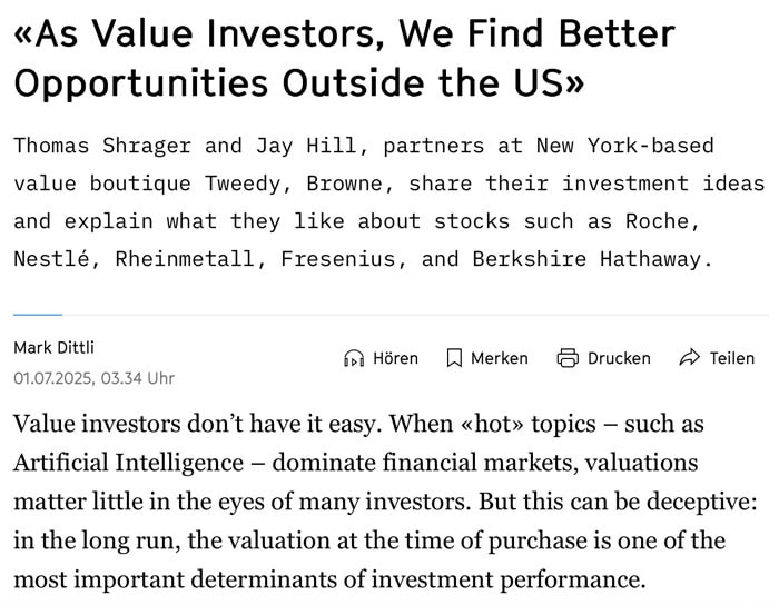 Value investors find better opportunities outside the US