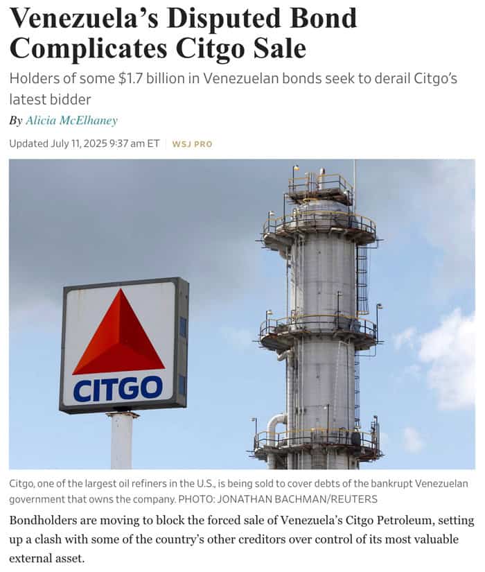 Venezuela’s Disputed Bond Complicates Citgo Sale