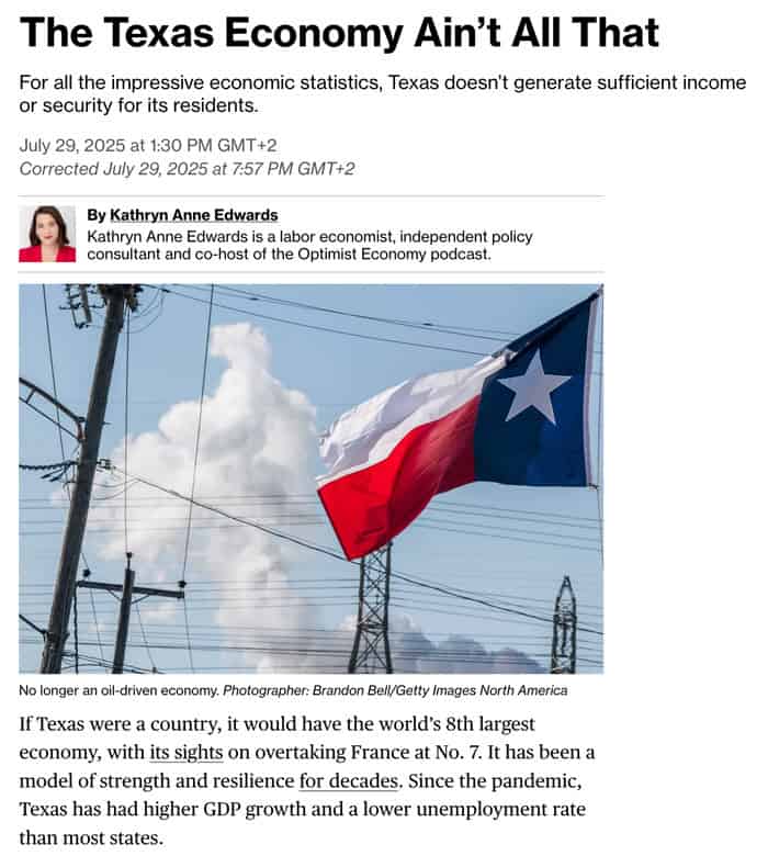 The Texas economy ain't all that