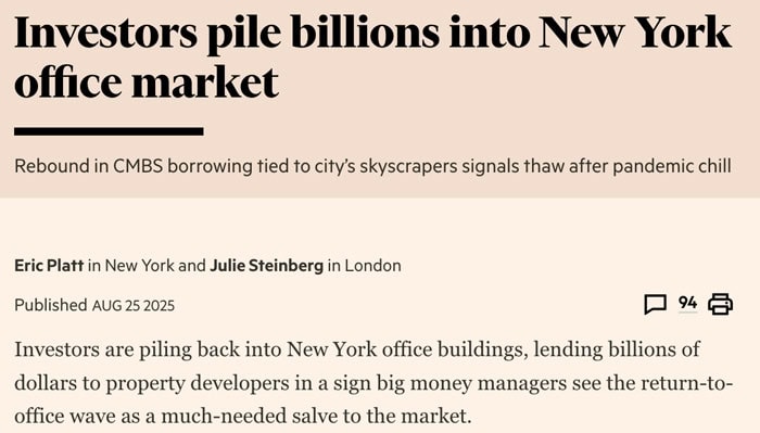 Investors pile billions into New York office market