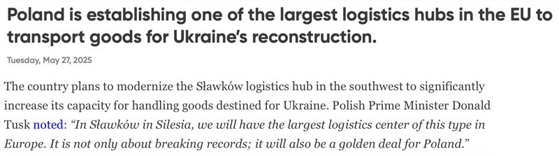 Poland is establishing one of the largest logistics hubs in the EU