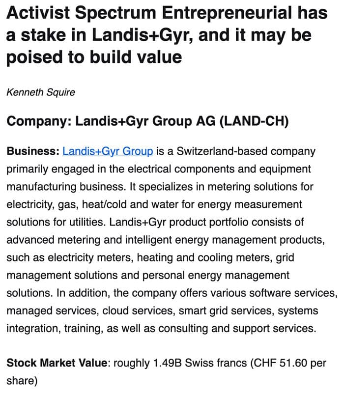 Activist Landis+Gyr