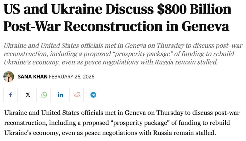 US and Ukraine discuss reconstruction