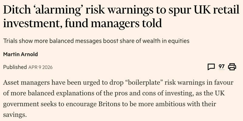 Ditch alarming risk warnings