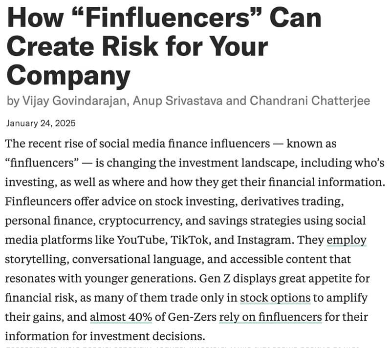 How finfluencers can create risk for your company